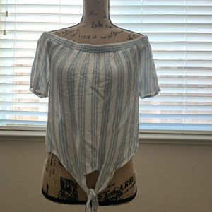 Off the shoulder stripped blouse